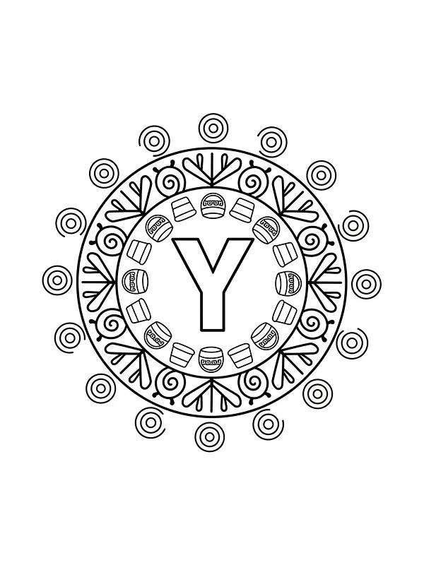 Mandala med bokstav Y, underkategori