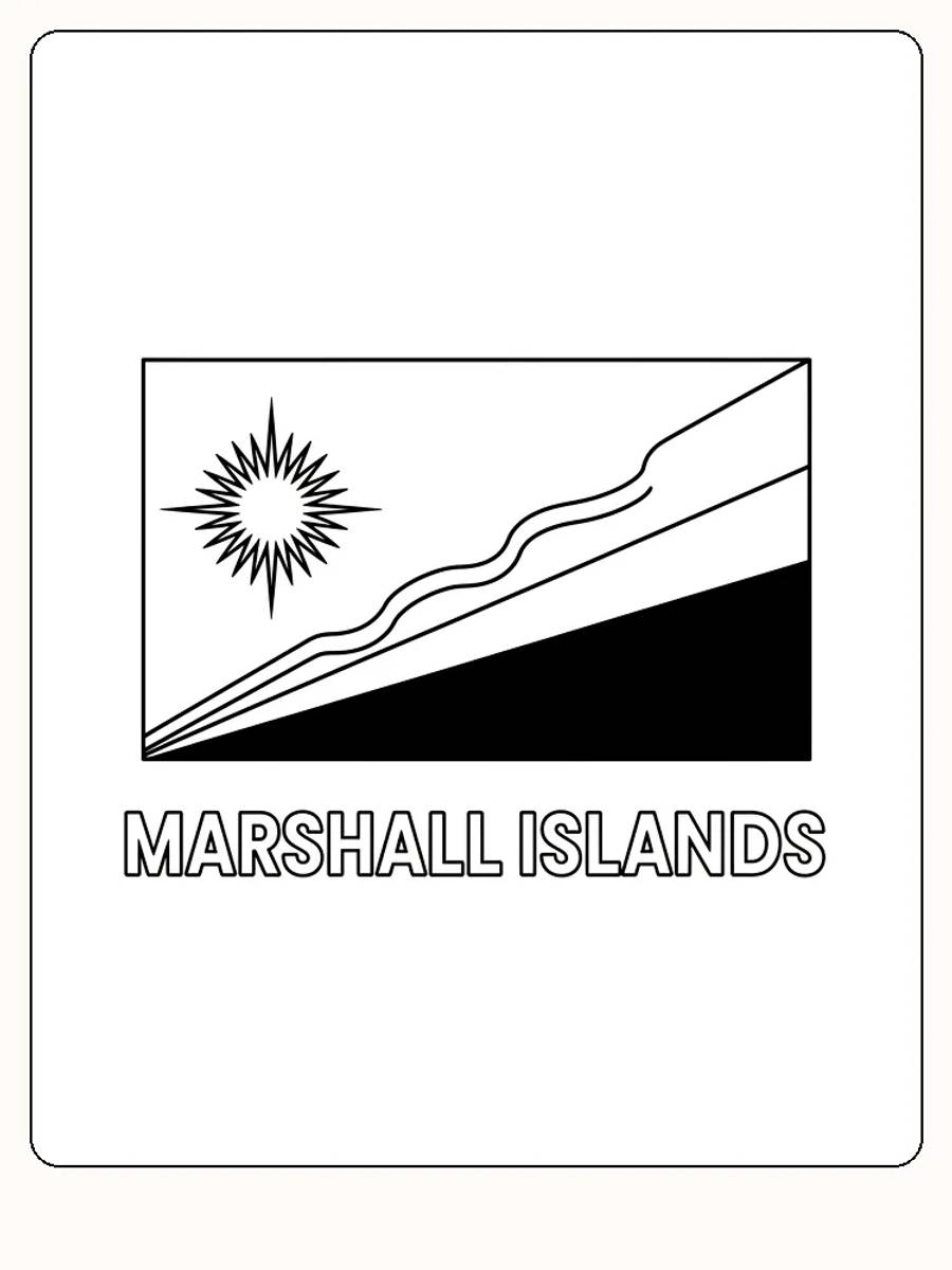 Marshallöarnas flagga med sol och ränder, redo att målas
