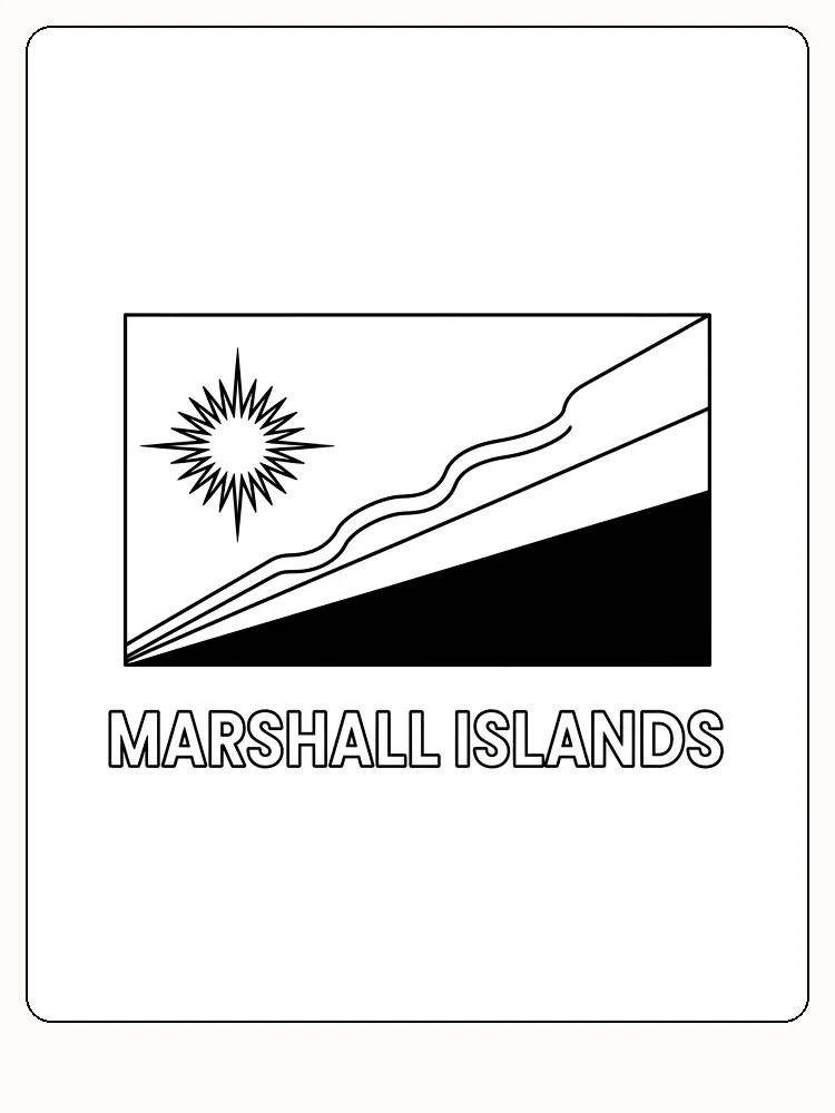 Marshallöarnas flagga med sol och ränder, redo att målas