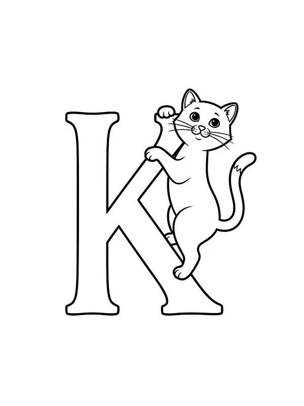 Katt klatrer på bokstaven K, underkategori