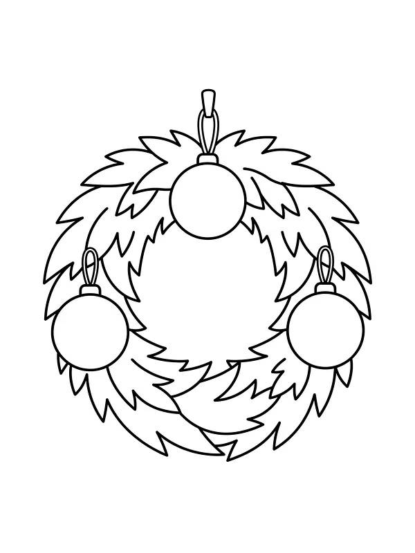 Julekrans med tre julekugler