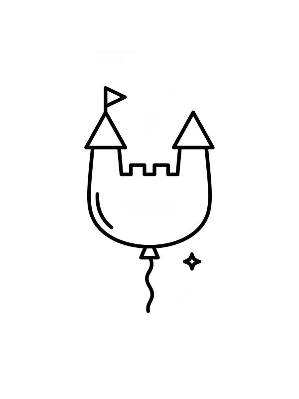 Luftballon formet som et slot