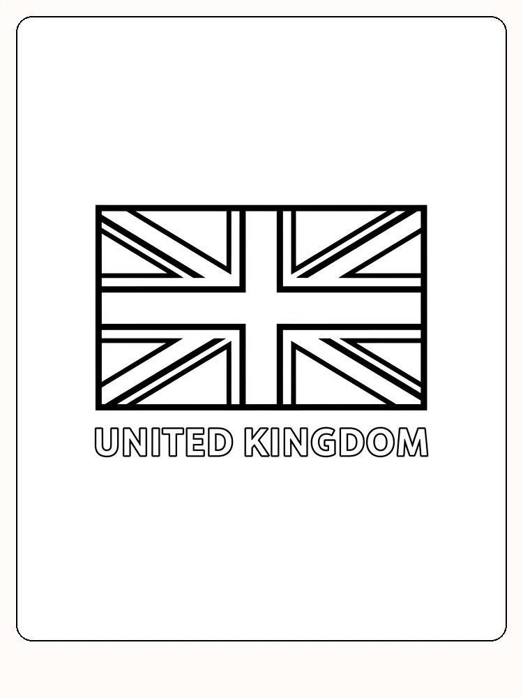 Das Flagge von Großbritannien mit Union Jack-Design, bereit zum Ausmalen.