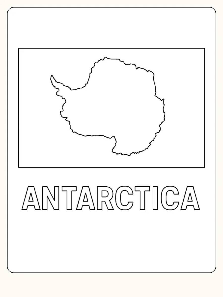 Karte von Antarktis zum Ausmalen