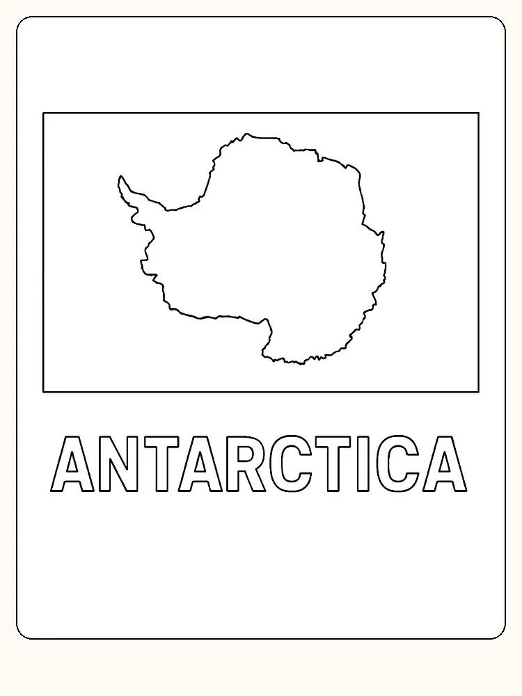 Karte von Antarktis zum Ausmalen