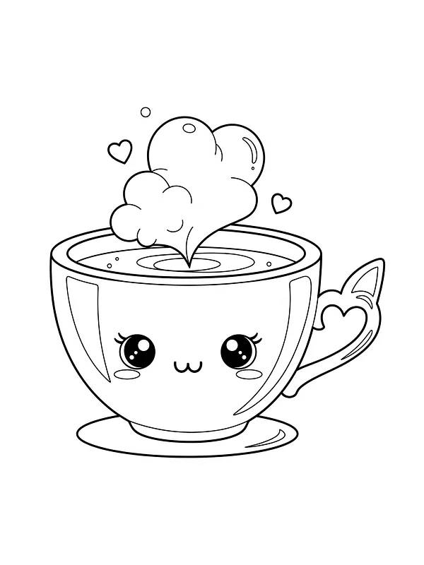 Kop med kawaii-ansigt