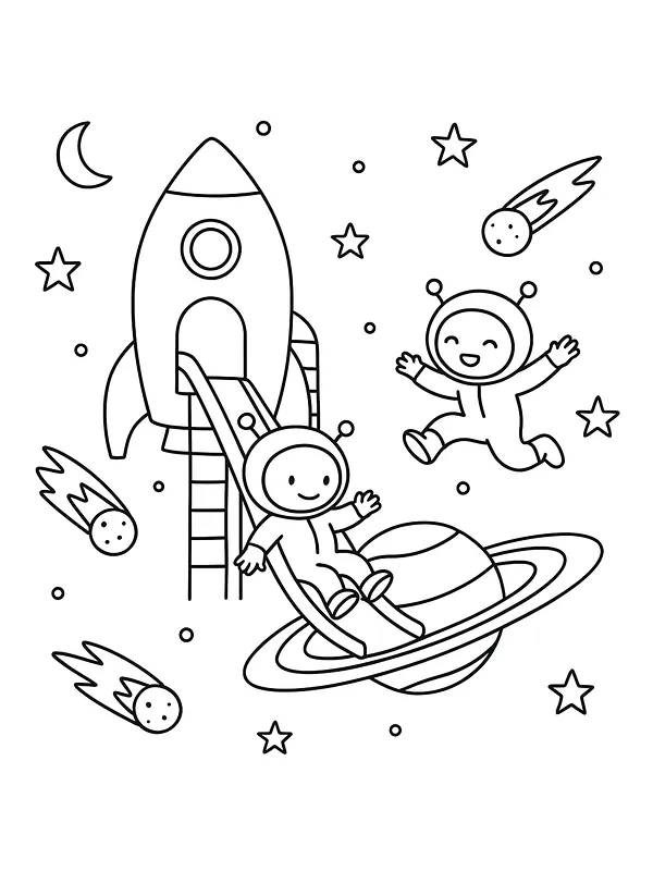 Barn som astronaut med raket