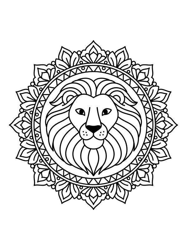 Mandala med løvehode