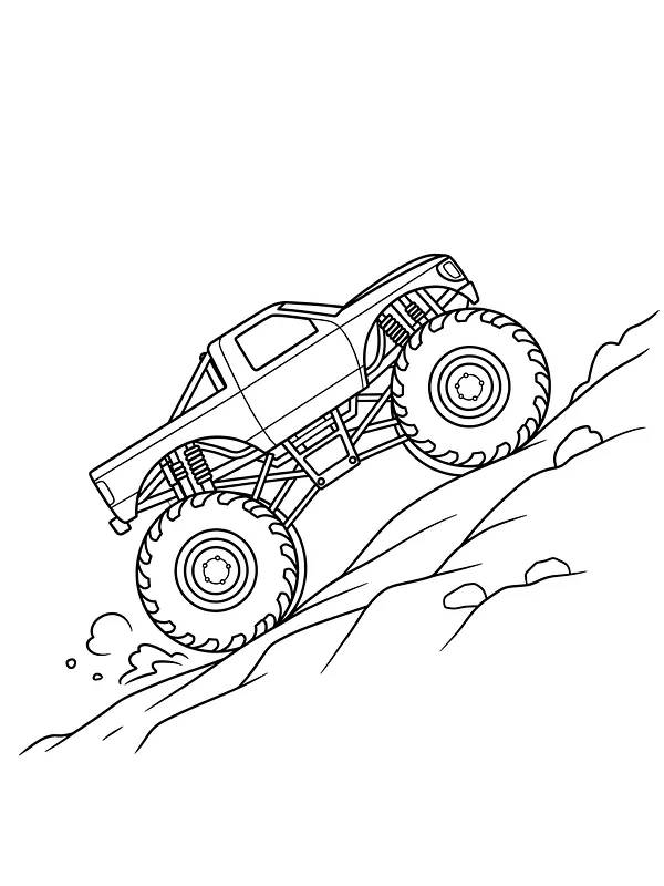 Monstertruck bestiger bakke