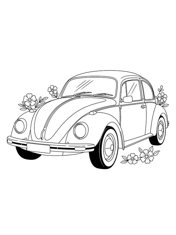 Vintage bil med blomster, underkategori