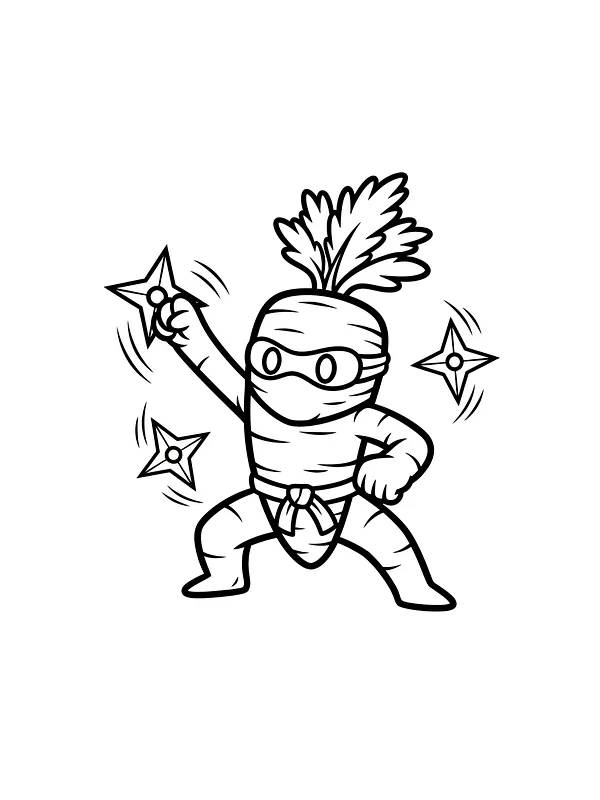 Ninja-gulerod kaster stjerner