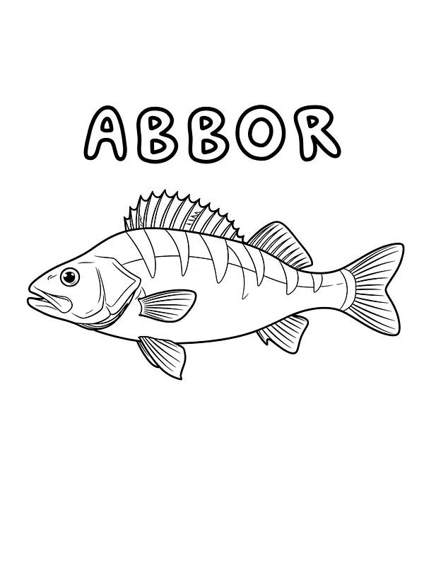Tegnet abbor med stor finne