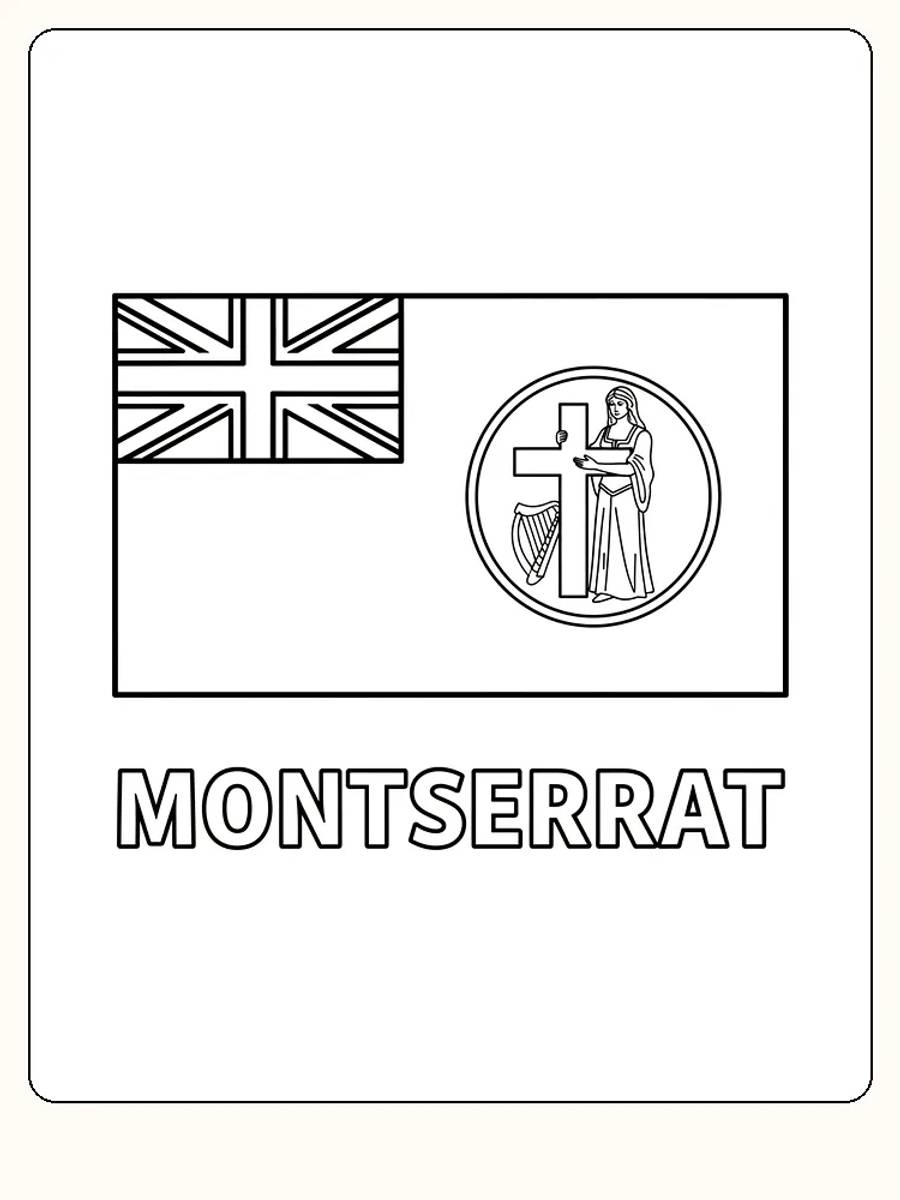 Montserrat flagga med Union Jack och emblem
