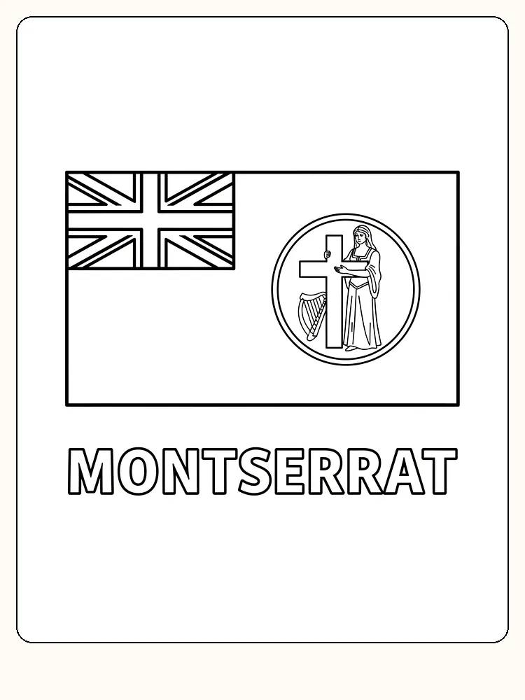 Montserrat flagga med Union Jack och emblem