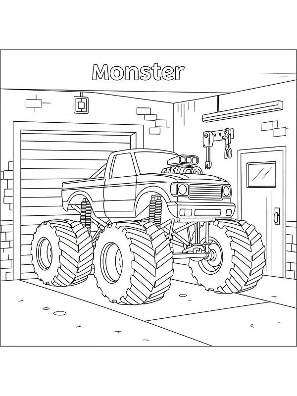 Monstertruck i garasje