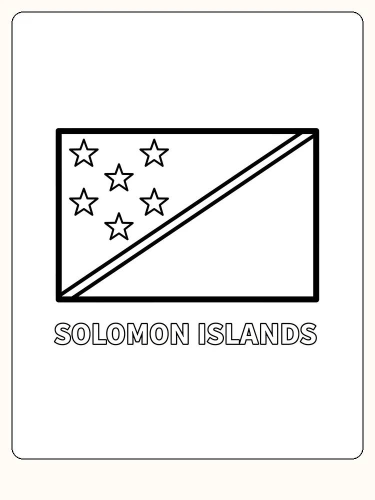 Salomonöarnas flagga i blått, grönt och gult med fem vita stjärnor att måla