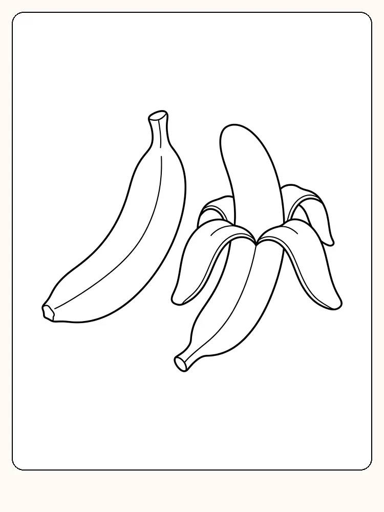 Hel banan og halvskrelt banan, frukt med skallet hengende åpent i strimler, side om side på hvit bakgrunn