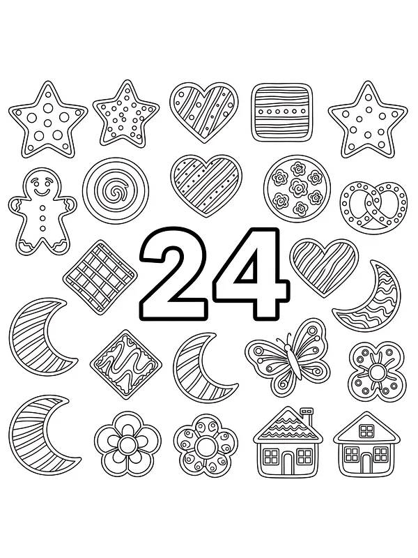 Adventsmotiv mit der Zahl 24, Unterkategorie