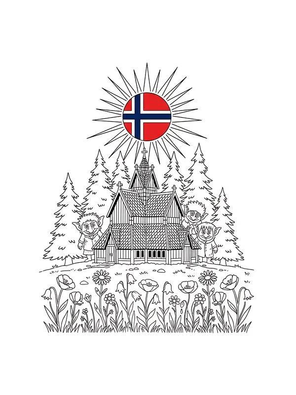 Stavkirke med troll og sol, underkategori