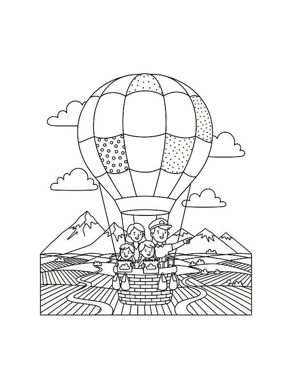 Familie i luftballon