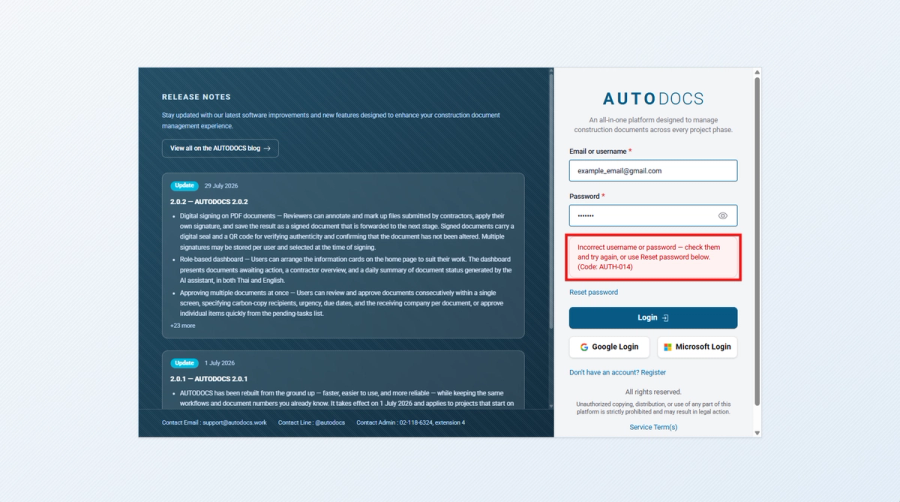 Plain-language error messages with a reference code — When something stops the user from finishing their work, the syste