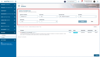 Search now reads the text inside PDF files as well, so a document can be found by wording that appears in it even when n