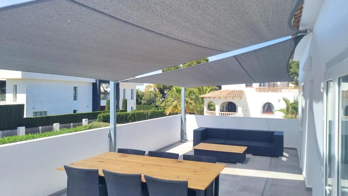 Custom shade sail installation by Coolashade on the Costa Blanca