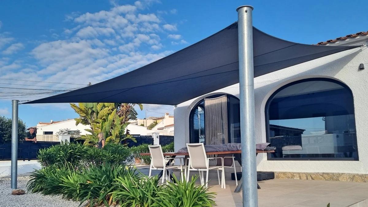 Custom shade sail installation by Coolashade on the Costa Blanca