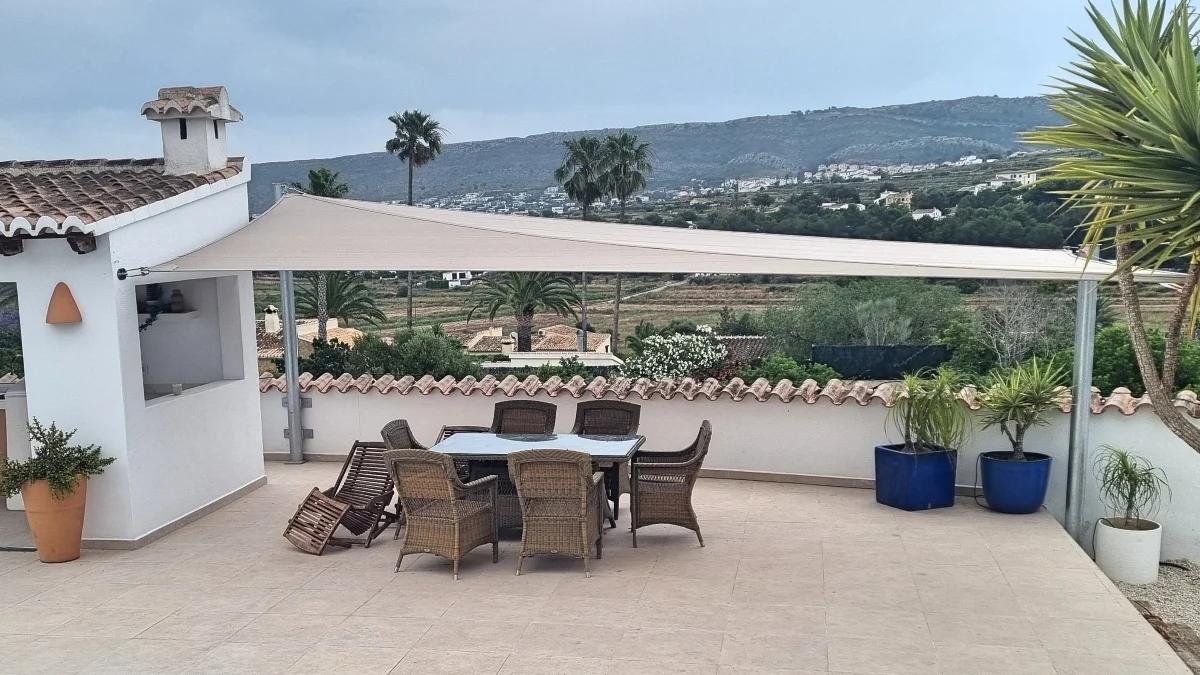 Custom shade sail installation by Coolashade on the Costa Blanca