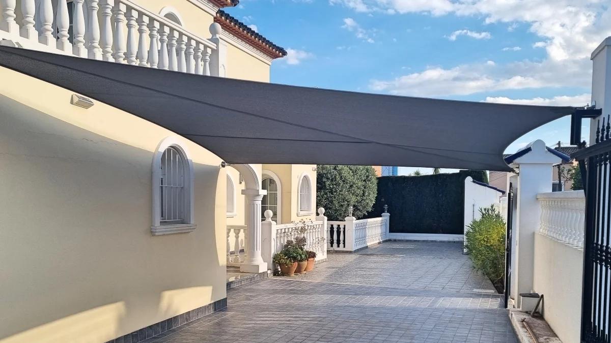 Custom shade sail installation by Coolashade on the Costa Blanca