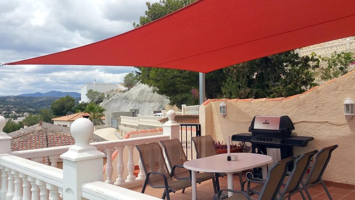 Custom shade sail installation by Coolashade on the Costa Blanca
