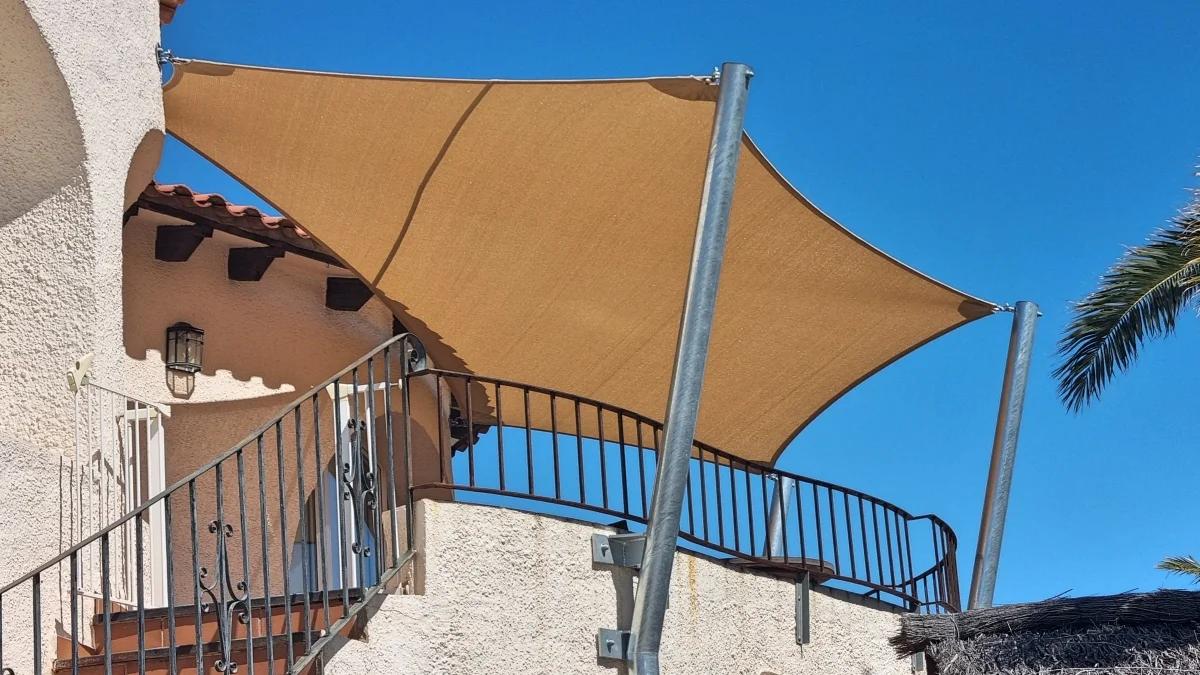 Custom shade sail installation by Coolashade on the Costa Blanca