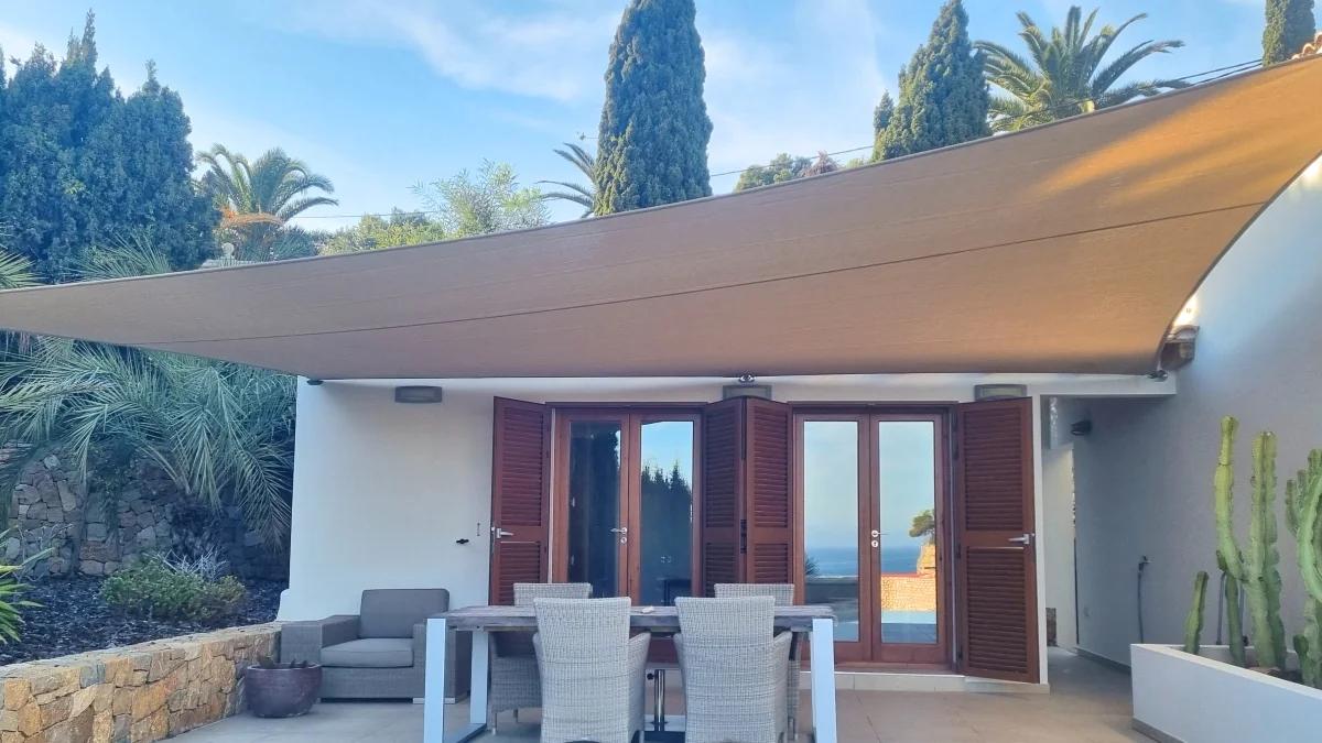Custom shade sail installation by Coolashade on the Costa Blanca