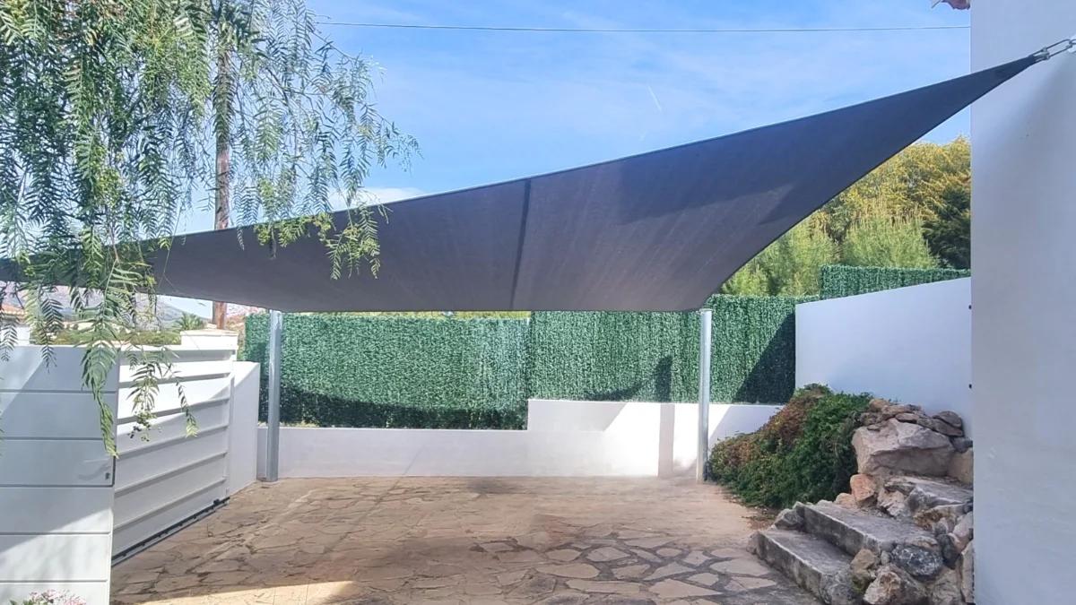 Custom shade sail installation by Coolashade on the Costa Blanca