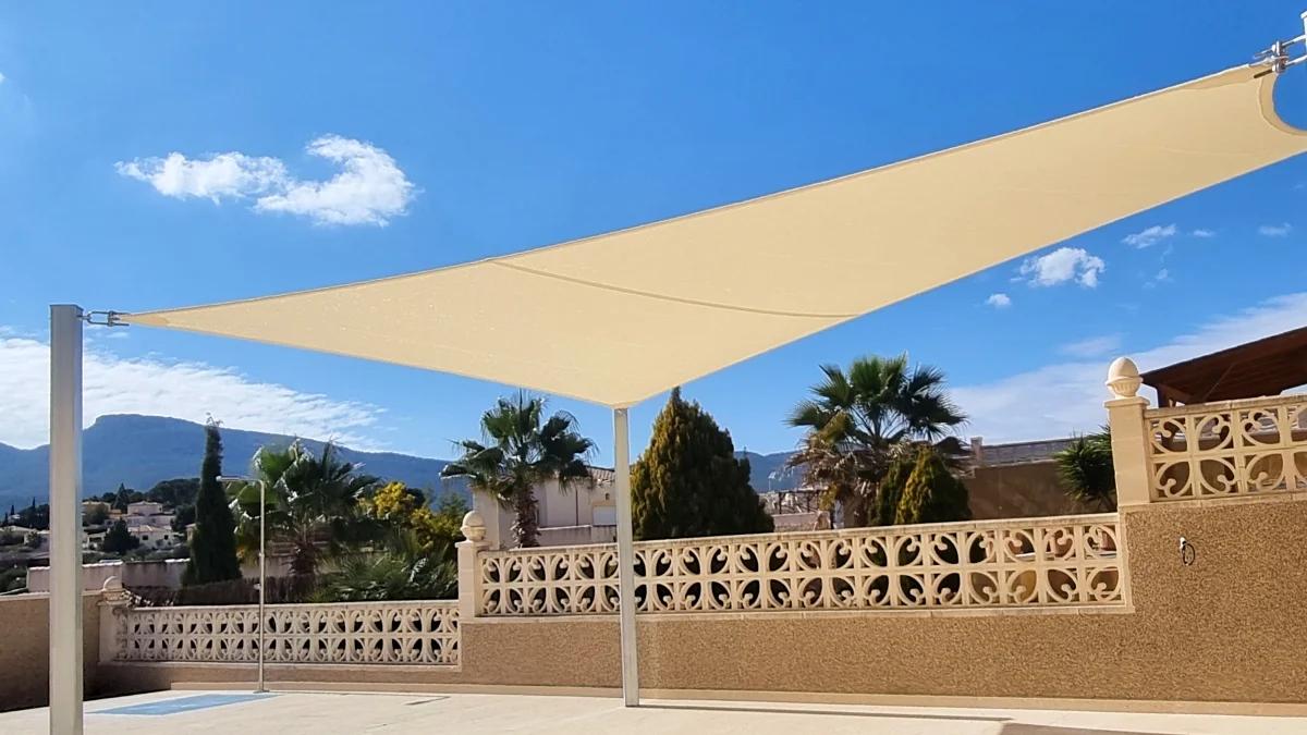 Custom shade sail installation by Coolashade on the Costa Blanca