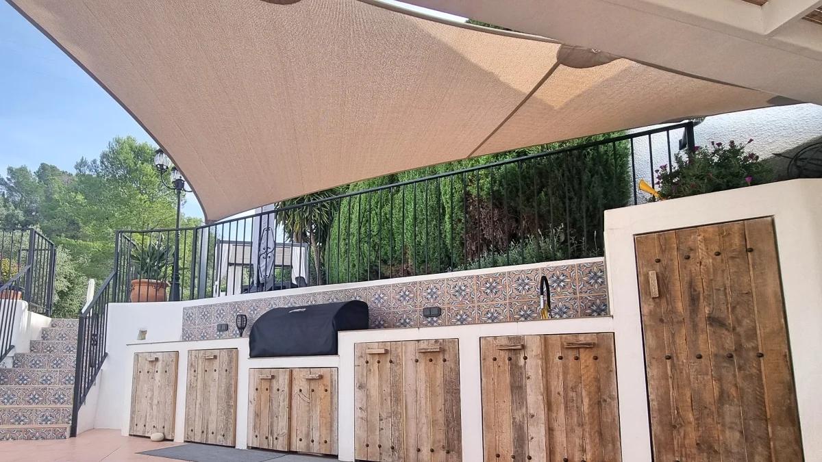 Custom shade sail installation by Coolashade on the Costa Blanca
