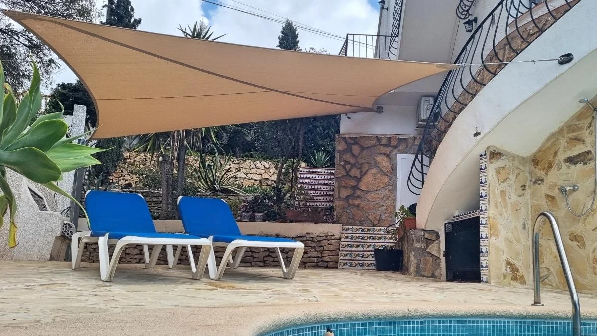 Custom shade sail installation by Coolashade on the Costa Blanca