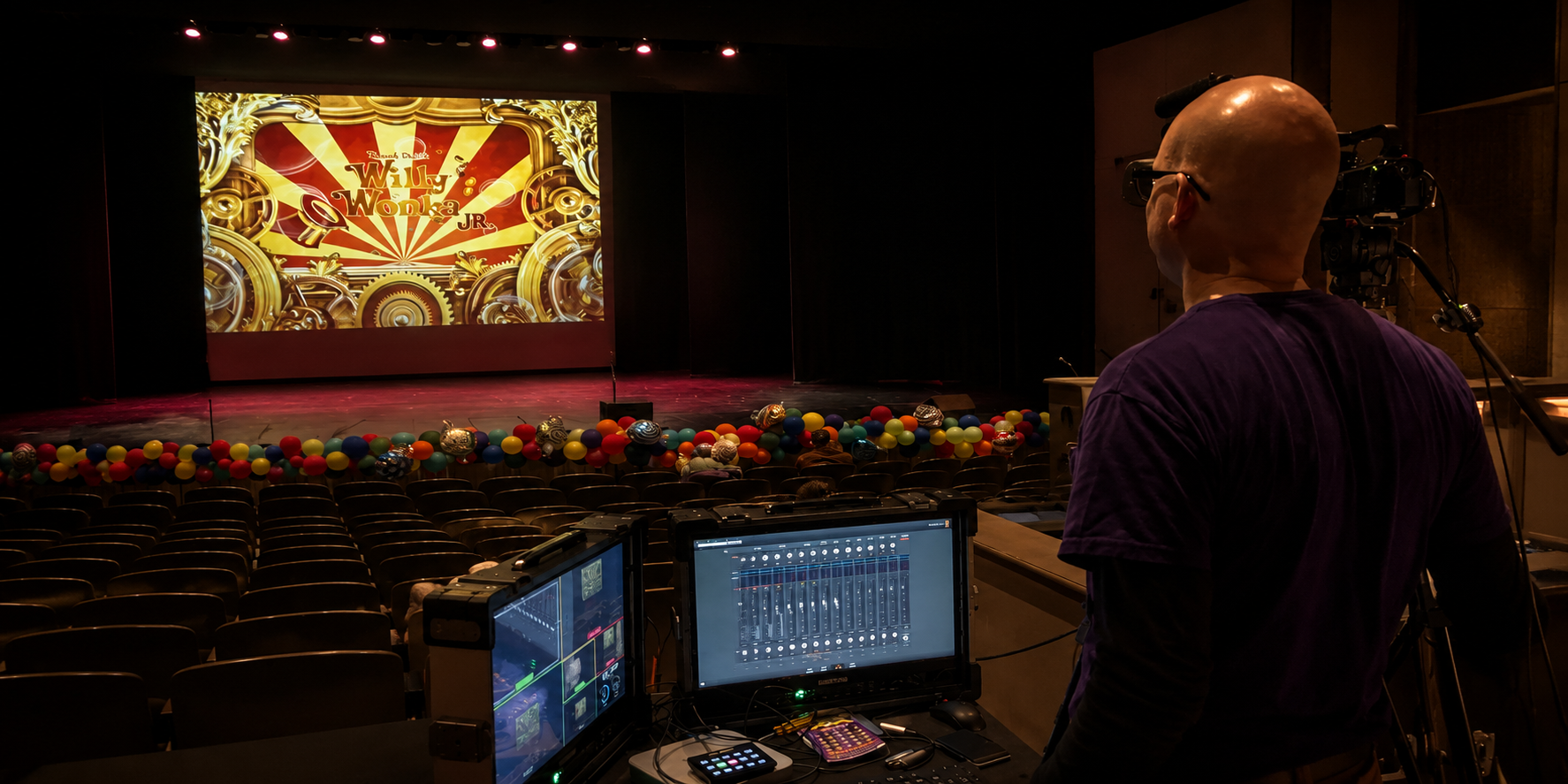 N21 Productions recording local musical production using a professional multi-camera production system.