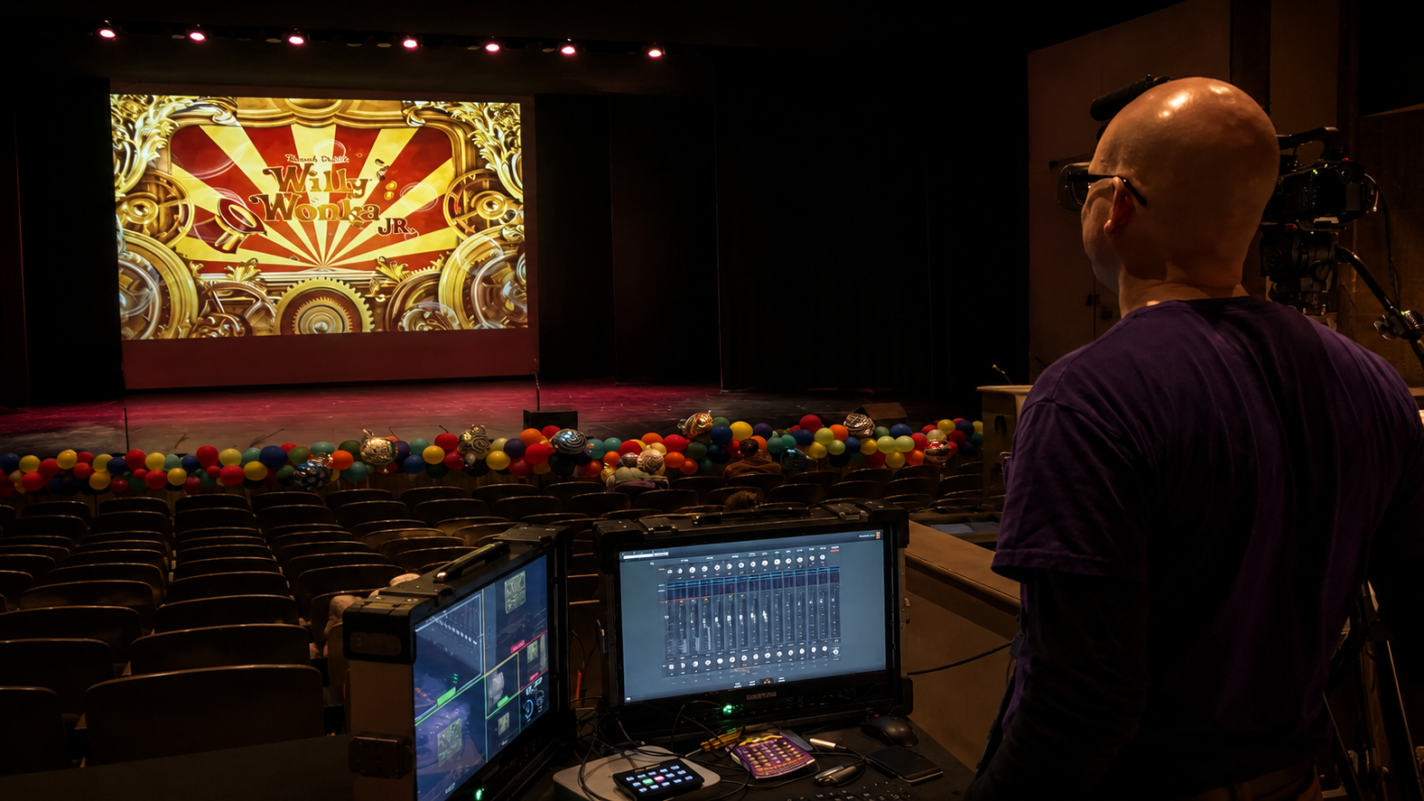 N21 Productions recording local musical production using a professional multi-camera production system.