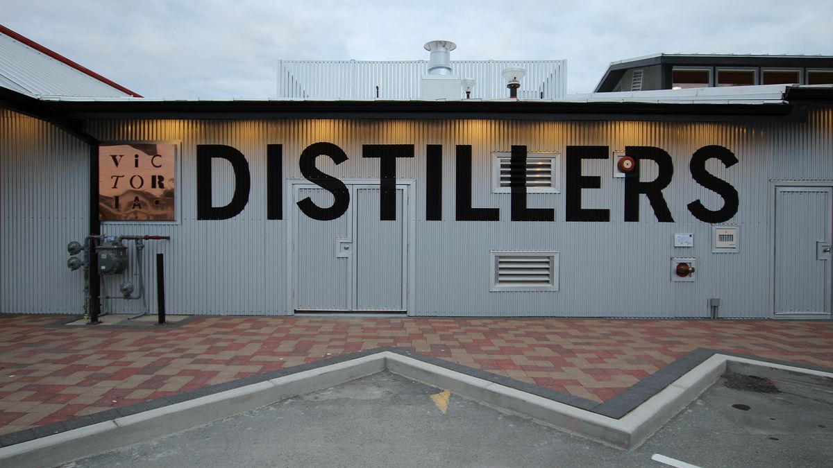 Victoria Distillers building signage