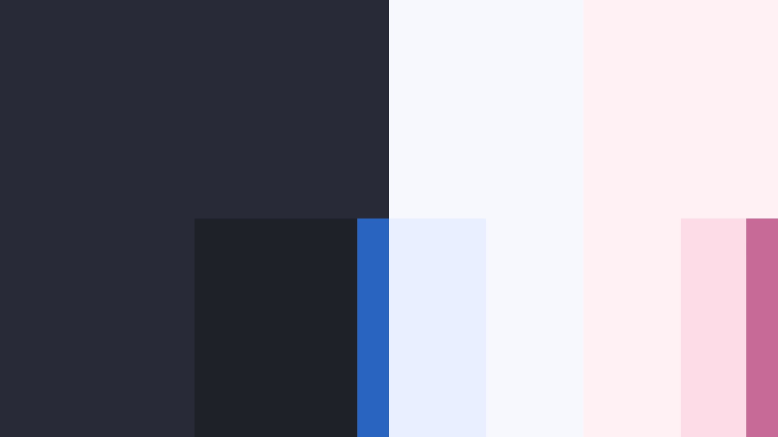 CapitalPad palette in charcoal, pale blue, soft pink, and magenta