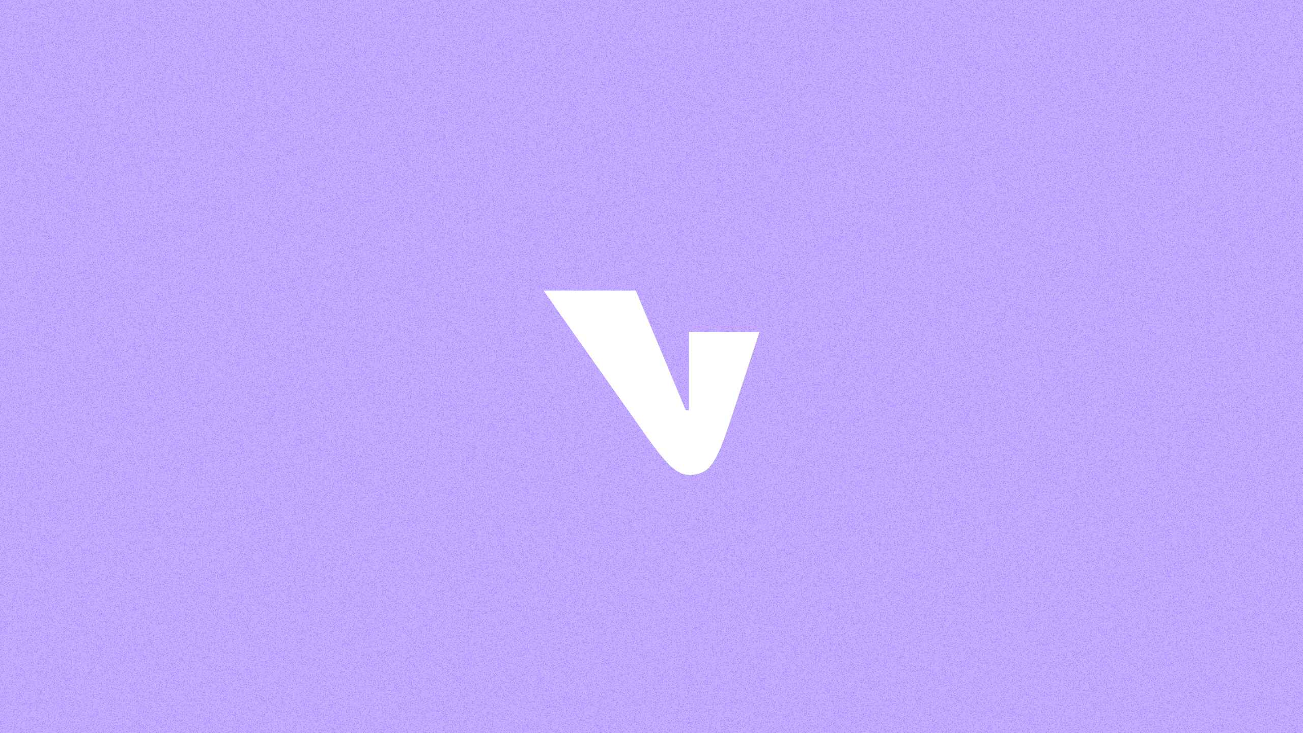 White Vanteve V symbol on a textured lavender background