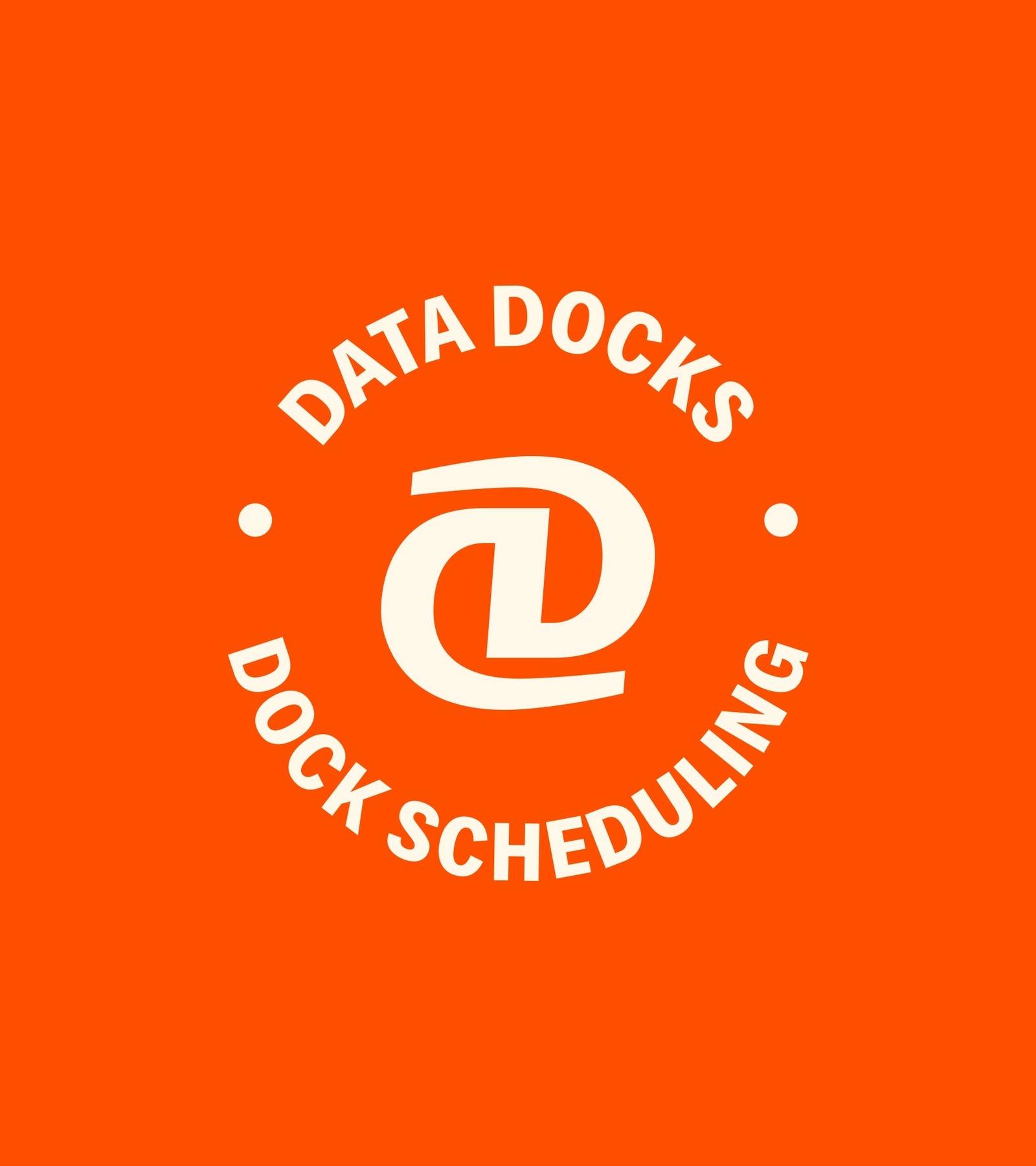 DataDocks dock scheduling badge in orange and off-white