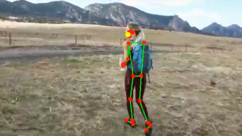 骨格検知を学習させたAIによる骨格検知の様子