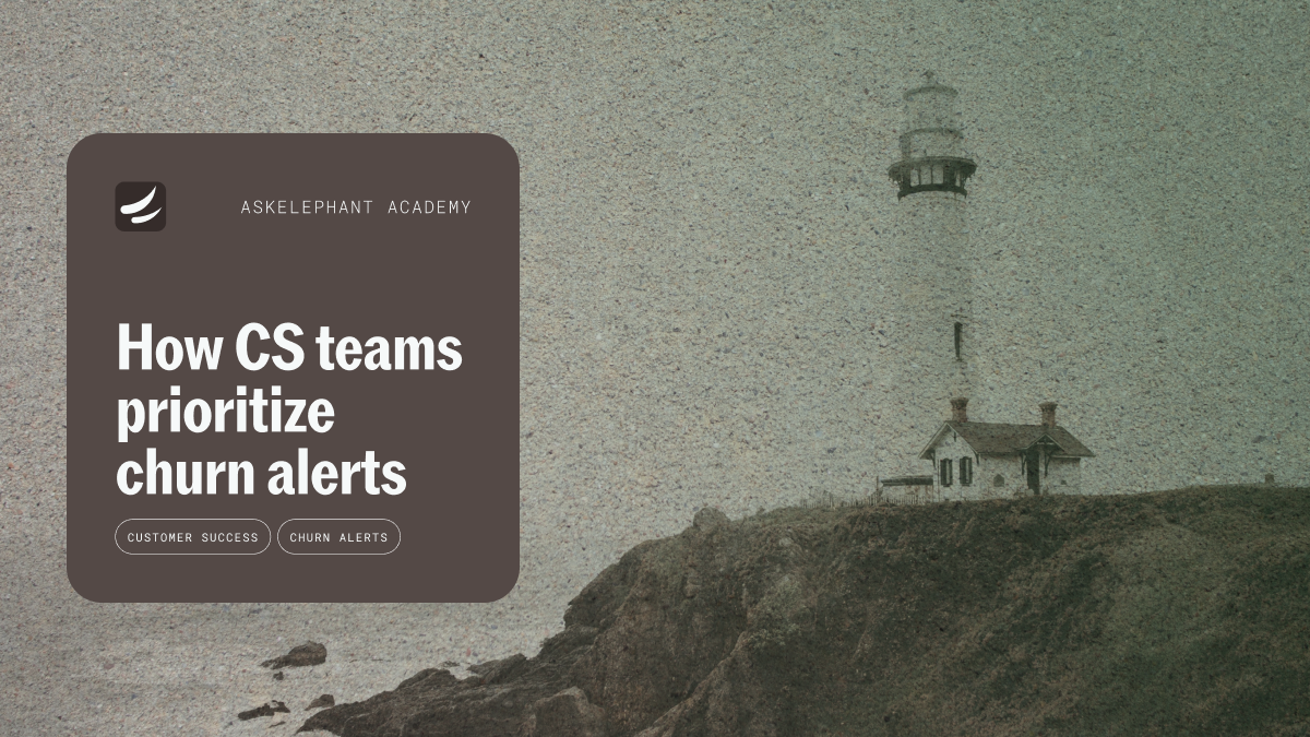 Customer success dashboard prioritizing churn alerts by severity, renewal date, account value, and owner response