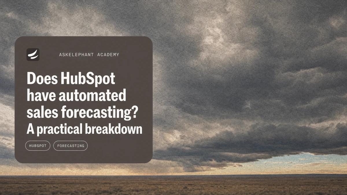 HubSpot automated sales forecasting practical guide for revenue teams