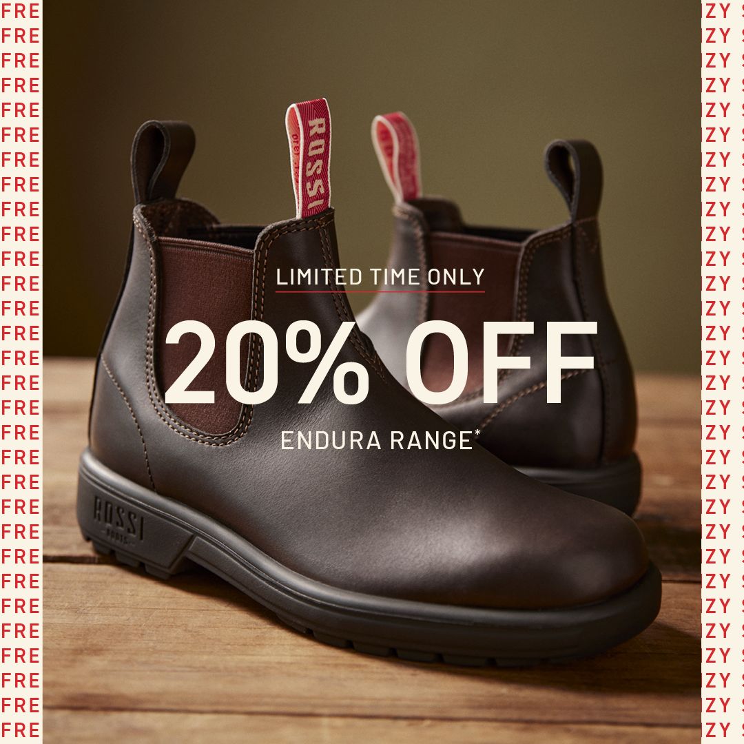Frenzy Sale Starts Now | 20% Off The End...
Constructed using full grain leather and our unique air cushion sole, the Endura delivers the highest level of comfort and maximum durability to keep you supported on your feet when you need it most.
Shop now via the link in bio.
#RossiBoots
