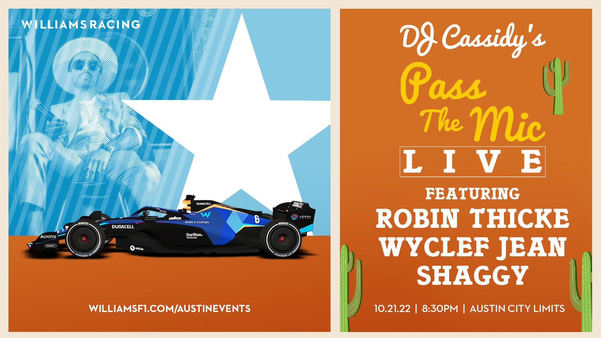 Competition Win 4 tickets to DJ Cassidys Pass the Mic Live in Austin Williams Racing