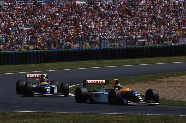 Alain Prost and Damon Hill secure another Williams 1-2 at the 1993 French Grand Prix