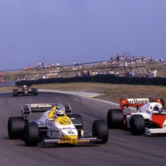 Keke Rosberg battles with Alain Prost at Zandvoort – 1983
